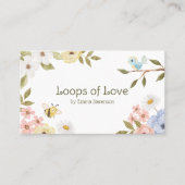 かわいい森の手編みの蜂と鳥の花のクラフト作家さん 名刺 (正面)