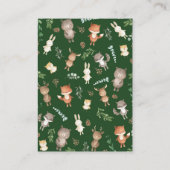 かわいい森の森の動物おむつラッフル エンクロージャーカード (裏面)