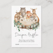 かわいい森の森の動物おむつラッフル エンクロージャーカード (正面)