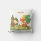 かわいい森の森の動物のキッズルームの装飾 クッション (正面)