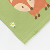 かわいい森の森の動物のパターン緑 フリースブランケット (角)