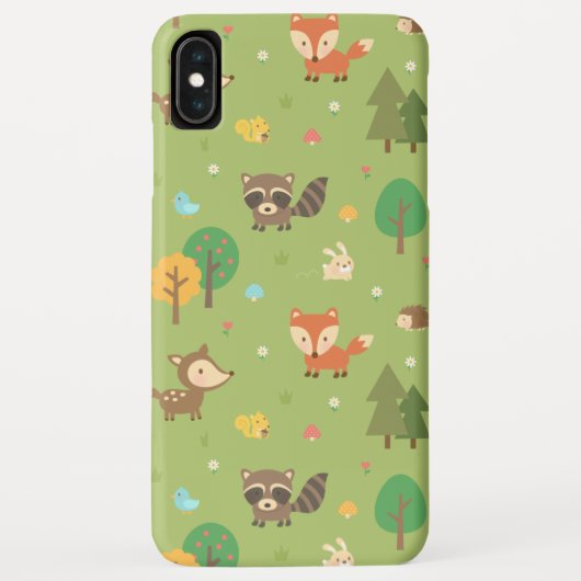 かわいい森の森の動物のパターン Case-Mate iPhoneケース (裏面)