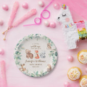 かわいい森の森の男の赤ちゃんシャワー紙プレート ペーパープレート (パーティー)