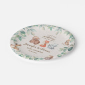 かわいい森の森の男の赤ちゃんシャワー紙プレート ペーパープレート (アングル)