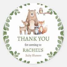 かわいい森の森林動物の赤ちゃんシャワーありがとう