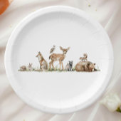 かわいい森の森林動物の赤ちゃんシャワー ペーパープレート