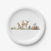 かわいい森の森林動物の赤ちゃんシャワー ペーパープレート (正面)