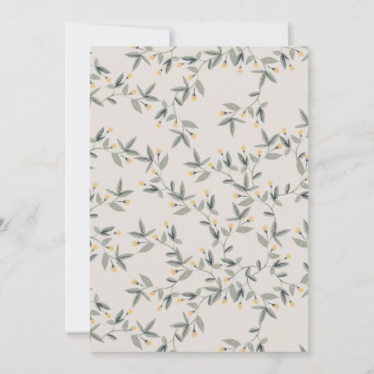 かわいい森の水彩ライオンの葉のベイビーシャワー サンキューカード (裏面)