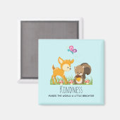 かわいい森の生き物たちと親切なことわざ マグネット (正面/裏面)