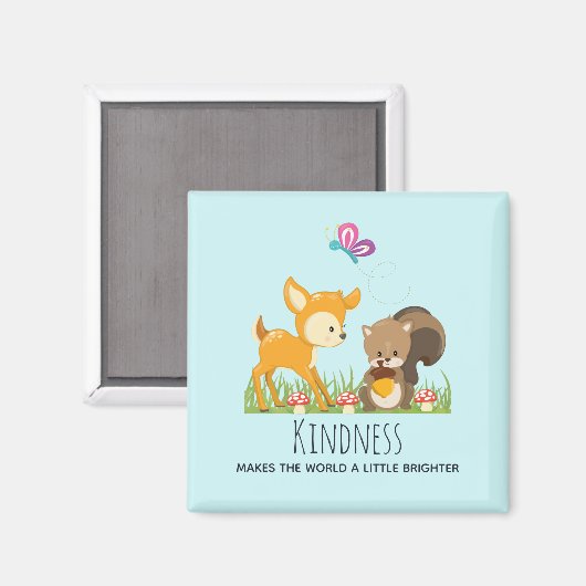 かわいい森の生き物たちと親切なことわざ マグネット (正面/裏面)