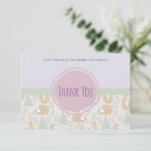 かわいい森の生き物のベビーシャワーの感謝カード 招待状 (スタンド正面)