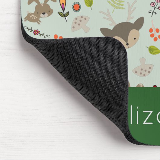 かわいい森の生き物の動物模様 マウスパッド (コーナー)