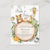 かわいい森の緑の赤ちゃんシャワーで本を持ってくる エンクロージャーカード (正面)
