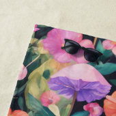 かわいい森の花きのこコテージコアパターン ビーチタオル (インサイチュ)