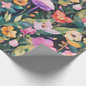 かわいい森の花きのこコテージコアパターン ラッピングペーパー (角)