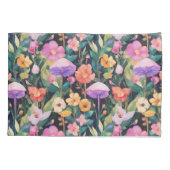 かわいい森の花きのこコテージコアパターン 枕カバー (裏面-左)