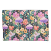 かわいい森の花きのこコテージコアパターン 枕カバー (正面左)