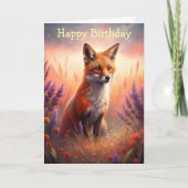 かわいい森の赤いキツネ カード (正面)