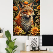 かわいい森の赤いキツネ ポスター (ホームオフィス)
