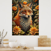 かわいい森の赤いキツネ ポスター (キッチン)