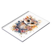 かわいい森の赤ちゃんフクロウと花のベビー用品 ノートブック (左側)