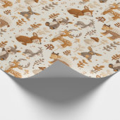 かわいい森の赤ちゃん動物クリスマス ラッピングペーパー (角)