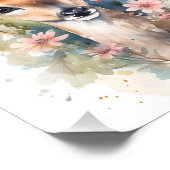 かわいい森の赤ちゃん鹿の絵 Nursery Art フォトプリント (角)