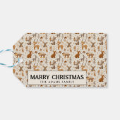 かわいい森の赤ん坊の動物がクリスマスを楽しむ ギフトタグ (裏面横)