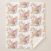 かわいい森の赤ん坊の動物の友達 シェルパブランケット (正面)