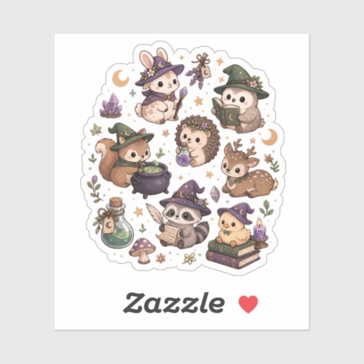 かわいい森の魔法の動物ステッカーセット シール (シート)