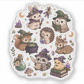 かわいい森の魔法の動物ステッカーセット シール (正面)