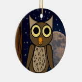 かわいい森の鳥のアート セラミックオーナメント (右)