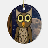 かわいい森の鳥のアート セラミックオーナメント (左)