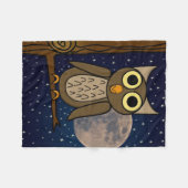 かわいい森の鳥のイラスト フリースブランケット (正面(横))