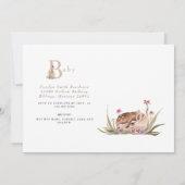 かわいい森の鹿のベビーシャワー招待状 招待状 (裏面)