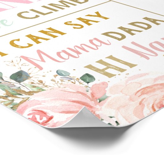 かわいい森の1歳誕生日マイルストーン出生統計 ポスター (角)