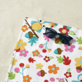 かわいい森フクロウかわいい女の子のパーソナライズされた名前 ビーチタオル (インサイチュ)