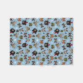 かわいい森フレンドリー林動物、モノグラムを追加 フリースブランケット (正面(横))