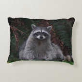 かわいい森ラクーン野生動物の写真 アクセントクッション (裏面)