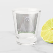 かわいい森ラクーン野生動物の写真 ショットグラス (裏面)