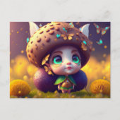 かわいい森小妖精や小人、ポストクロッシング用はがき ポストカード (正面)