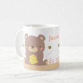 かわいい森林くまおよび蜂の子供のマグ コーヒーマグカップ (正面左)