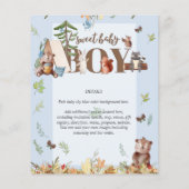 かわいい森林のクマのキャンプ男子ベビーシャワー チラシ (裏面)