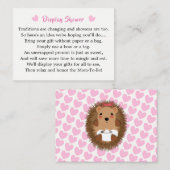 かわいい森林のハリネズミベビーシャワーディスプレイ エンクロージャーカード (正面/裏面)