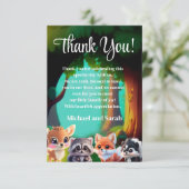 かわいい森林の仲間たち キツネ スカンク ラクダウシ シ鹿 サンキューカード (スタンド正面)