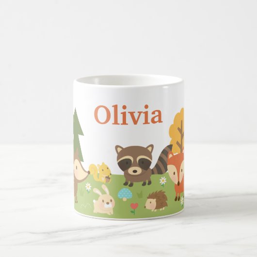 かわいい森林の動物たち コーヒーマグカップ (中央)