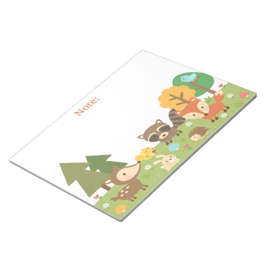 かわいい森林の動物と動物 ノートパッド (アングル)