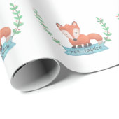 かわいい森林キツネはパーソナライズな包装紙をからかいます ラッピングペーパー (ロールコーナー)