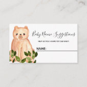 かわいい森林ベビーくまの名前の提案カード エンクロージャーカード (正面)