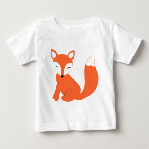 かわいい森林ベビーのキツネ ベビーTシャツ